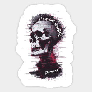 Cybergoth Glitch Skull Sticker